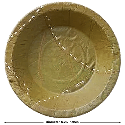 bb home Earth Natural Disposable Bowls - 10.8 cms, Siali Leaf, Round, 25 pcs