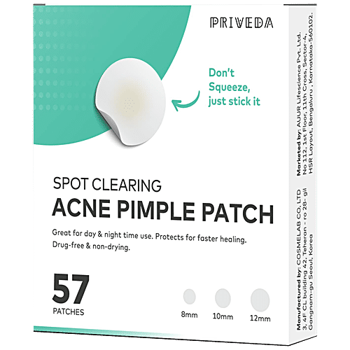 PRIVEDA Spot Clearing Dots - Acne Pimple Patch, Great For Day & Night Use, Drug-free & Non-drying, 57 pcs  