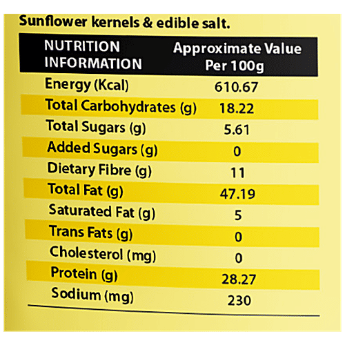 Molsi's Sunflower Seeds - Dry, Salted & Roasted, Rich In Vitamins, Boosts Immune System, 200 g  
