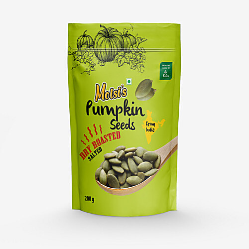 Molsi's Pumpkin Seeds - Dry, Salted & Roasted, Rich In Fiber & Anti-oxidants, Improves Sleep, 200 g  