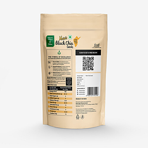 Molsi's Black Chia Seeds Rich Omega3 Fatty Acids & Calcium, Lowers