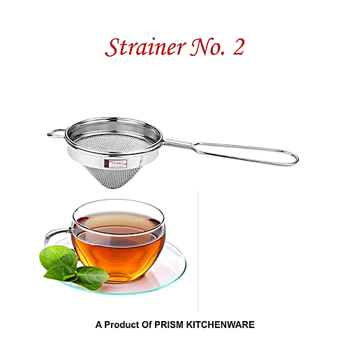 Tiara Stainless Steel Tea/Coffee Strainer - Conical Double Net, Food Grade Mesh, No.2, 1 pc  