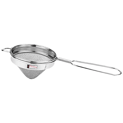 Tiara Stainless Steel Tea/Coffee Strainer - Conical Double Net, Food Grade Mesh, No.2, 1 pc  