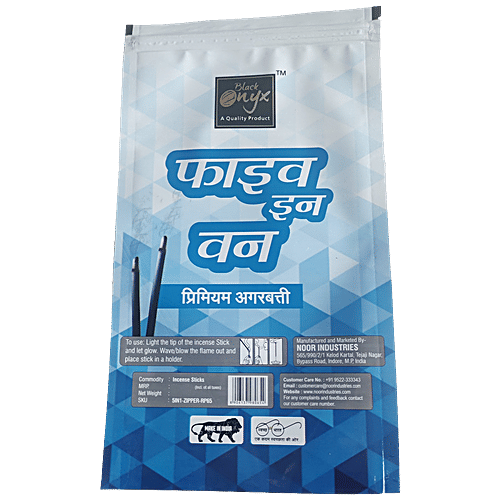 Black Onyx 5-IN-1 Premium Incense Sticks / Agarbatti - Assorted Five Long Lasting Fragrances, 150 g  