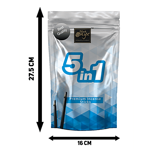 Black Onyx 5-IN-1 Premium Incense Sticks / Agarbatti - Assorted Five Long Lasting Fragrances, 150 g  