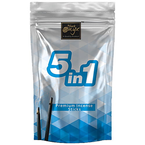 Black Onyx 5-IN-1 Premium Incense Sticks / Agarbatti - Assorted Five Long Lasting Fragrances, 150 g  