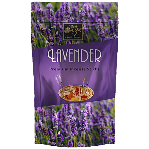 Black Onyx Lavender Premium Incense Sticks / Agarbatti - Rich Fragrance Of Lavender, 150 grams, 150 g