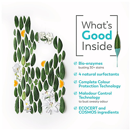 Brand Nourish's Pure Advance Care Liquid Detergent - 2X Active Power Of Bio-Enzymes, Stain Buster, Everlasting Bloom, 1 L Bottle 