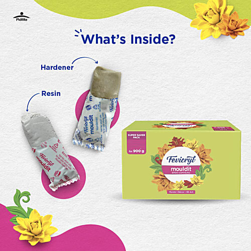 Fevicryl Mould It Clay - Clay Set For Modelling & Sculpting, Quick Air Dry Clay For Art & Craft, 900 g  Create Murals, 3D Art, Sculptures & Home Decor, Gift For Artists, Students, Children