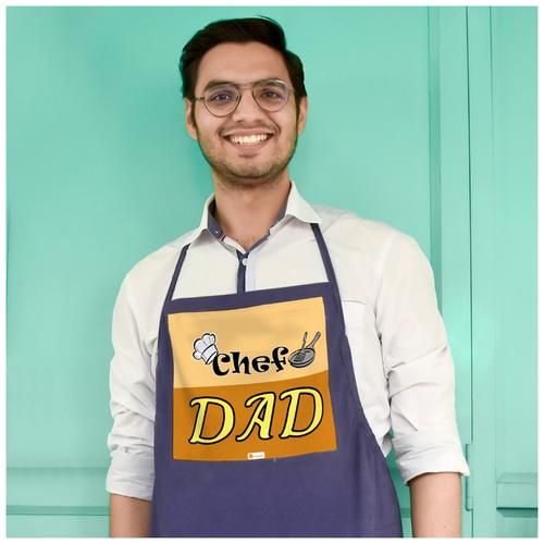 Indigifts Apron - Made With High Quality Cotton, Chef Dad, 170 g  