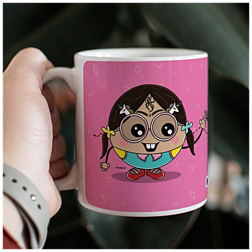 Indigifts Coffee Mug - Printed, Kalakaar Themed, It's All About Knowing The Unknown, Pink, 325 ml  