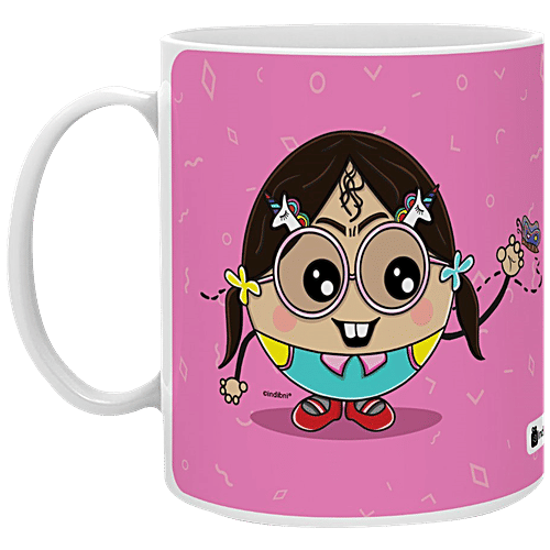 Indigifts Coffee Mug - Printed, Kalakaar Themed, It's All About Knowing The Unknown, Pink, 325 ml  