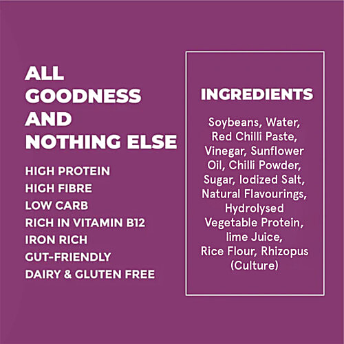 Hello Tempayy Spicy Peri Peri Tempeh Cubes - Clean, Lean Protein, Makes Rolls & Salads, 200 g  40g Protein Packed, Low Fat, Low Carbs, Fiber Rich