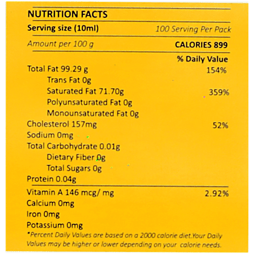 Farm2Mamma Vedic A2 Desi Cow Bilona Ghee - Rich In Omega-3 & Protein, For Healthy Heart, 1 L  