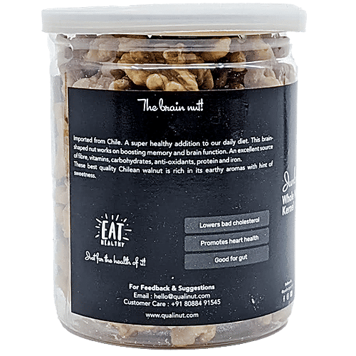 Qualinut Gourmet Jumbo Whole Walnut Kernel - Chile, Good For Gut, Promotes Heart Health, 200 g  