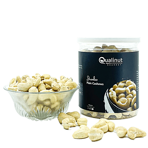 Qualinut Gourmet Jumbo Plain Cashews - High In Protein, Rich In Vitamin E, Boosts Immune System, 250 g  