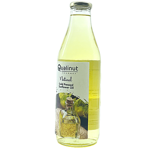 Qualinut Gourmet Natural Sunflower Oil - Rich in Vitamin E & PUFA, Enhance Oral Health, 1 L  