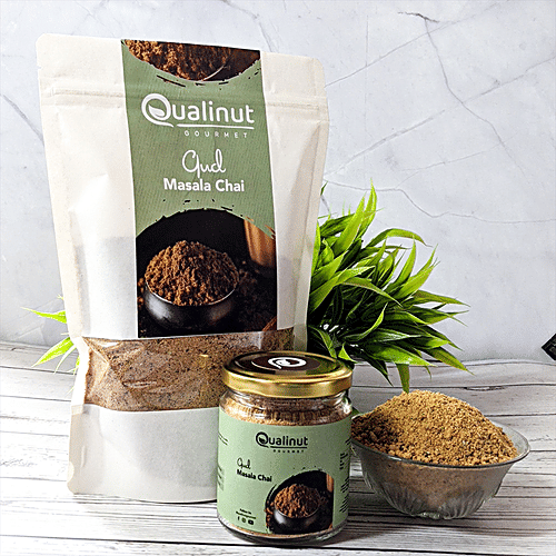 Qualinut Gourmet Gud Masala Chai - Rich in Iron & Minerals, Boosts Immunity, 500 g