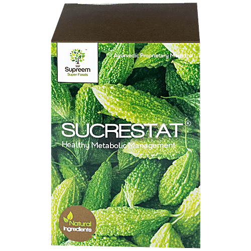 Supreem Super Foods Sucrestat Capsules - Healthy Metabolic Management, Bitter Melon Extract, 60 pcs
