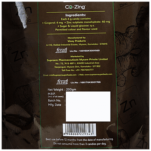 Buy Supreem Super Foods CoZing Throat Soother Candy, Ginger Extract