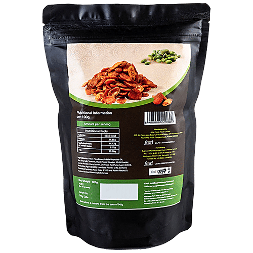 Supreem Super Foods Normalife - Indian Fava Beans, Chatpata Masala, Healthy Snack, Gluten Free, 100 g Pouch 