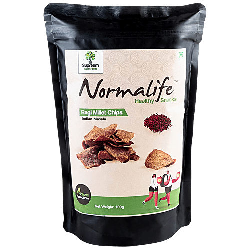 Supreem Super Foods Normalife - Gluten Free Ragi & Millet Chips, Health & Taste In One Snack, 100 g Pouch