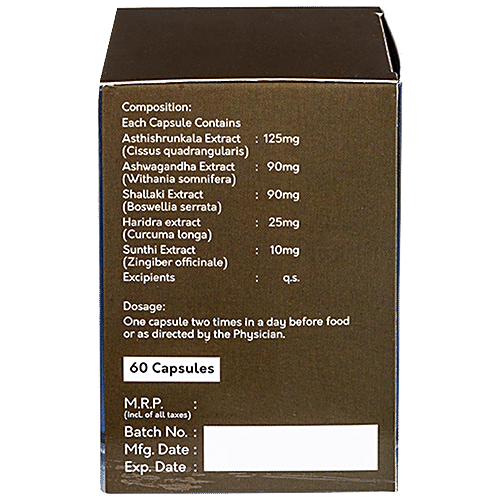 Supreem Super Foods Superejuven Capsules - Bone Health Management, Asthishrunkala & Ashwagandha Extracts, 60 pcs Box 