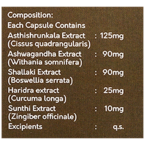 Supreem Super Foods Superejuven Capsules - Bone Health Management, Asthishrunkala & Ashwagandha Extracts, 60 pcs Box 