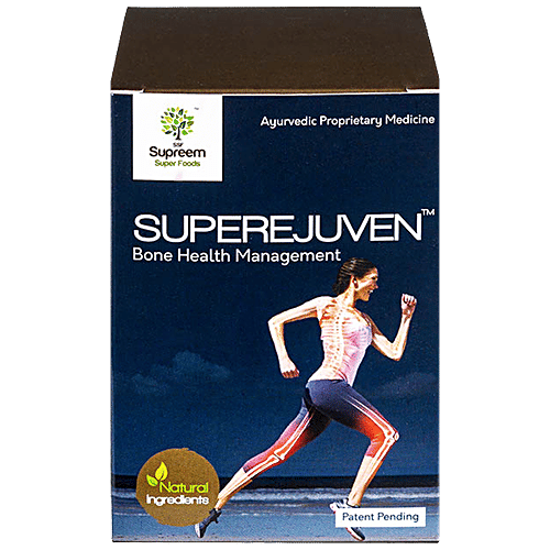Supreem Super Foods Superejuven Capsules - Bone Health Management, Asthishrunkala & Ashwagandha Extracts, 60 pcs Box 