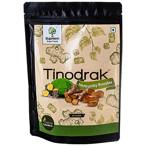 Supreem Super Foods Tinodrak - Immunity Booster Candy, Ginger & Tinospora, 50 pcs Pouch