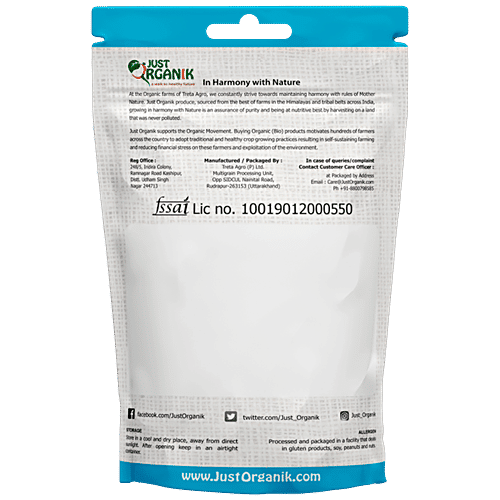 Just Organik Organic Kodo Millet - Healthy, High Protein, For Weight Management, 500 g Pouch 