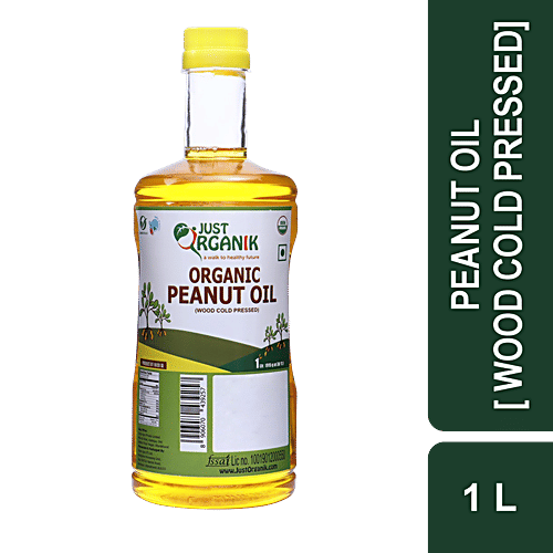 Buy Just Organik Groundnut Oil Coldpressed, Supports Cardiac Health