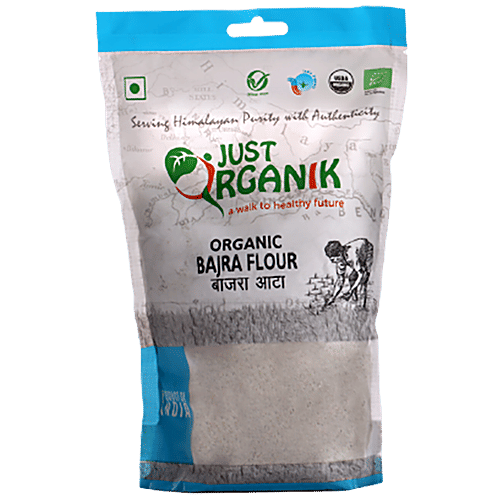 Just Organik Bajra Flour - Gluten-free, Rich In Vitamin B, For Weight Management, 500 g Pouch
