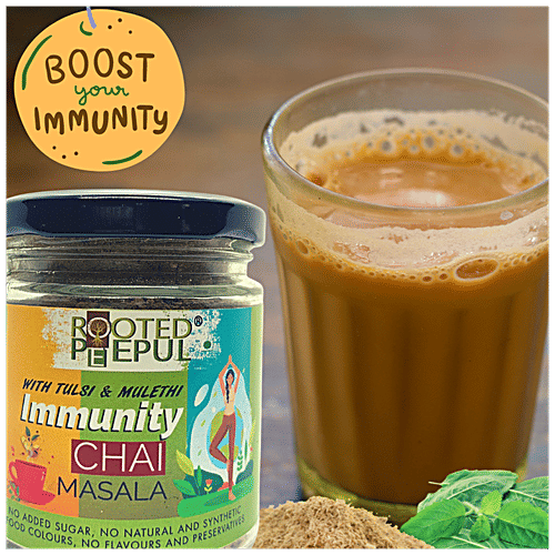 Rooted Peepul Immunity Chai Masala - With Tulsi & Mulethi, No Added Sugar, No Added Flavours/Preservatives, 75 g