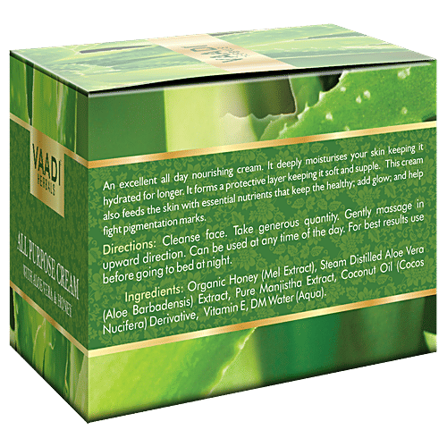 Vaadi All Purpose Cream With Aloe Vera, Honey & Manjistha - Provides Nourishment, 150 g  