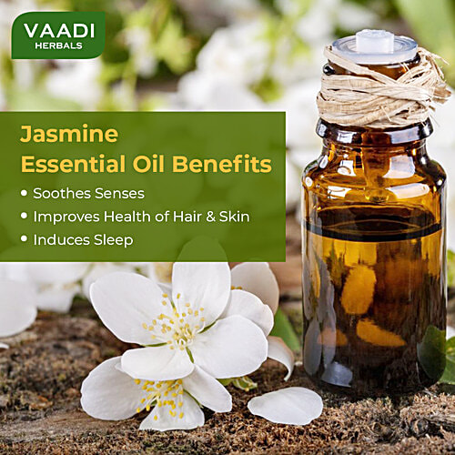 Vaadi Jasmine Essential Oil - Nourishes Dry & Damaged Hair, Improves Sleep, 10 ml  