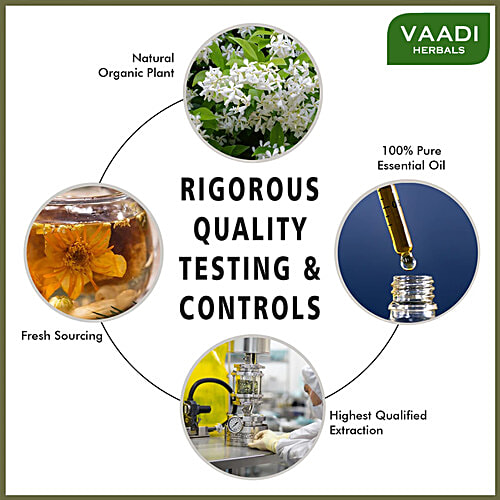 Vaadi Jasmine Essential Oil - Nourishes Dry & Damaged Hair, Improves Sleep, 10 ml  