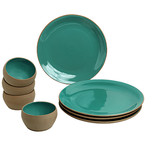 Buy ExclusiveLane Ceramic Dinner Plates With Katoris, Earthen