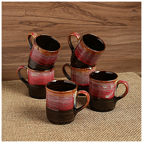 Buy ExclusiveLane Ceramic Tea & Coffee Cups Crimson Nightfalls
