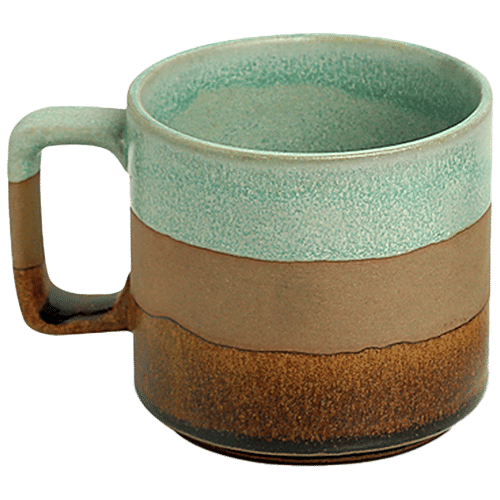 ExclusiveLane Ceramic Tea & Coffee Mugs - Mint Chocolate, Hand Glazed Studio Pottery, Microwave Safe, 362 ml (Set of 2) 