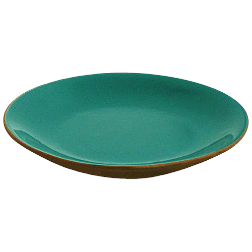Buy ExclusiveLane Ceramic Side/Quarter Plates Earthen Turquoise, Hand