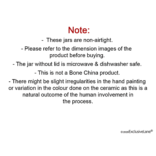 ExclusiveLane Ceramic Multi Utility Storage Jars/Containers - Mughal Cylindrical Duo, Floral, Non Airtight & Hand Painted, 13 cm, 410 ml (Set of 2) 