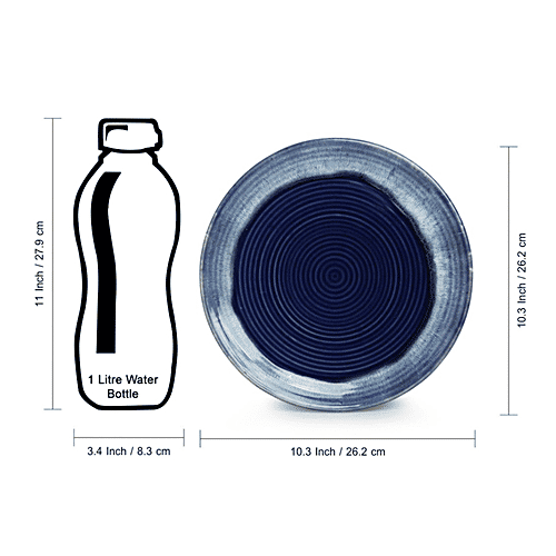 Buy ExclusiveLane Ceramic Dinner Set Sapphire Swirl, Hand Glazed