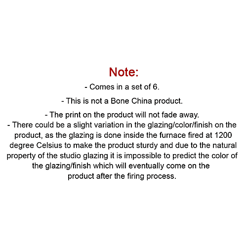 ExclusiveLane Ceramic Tea Cups - Whispers Of Warli, Handcrafted, Microwave Safe, 140 ml (Set of 6) 