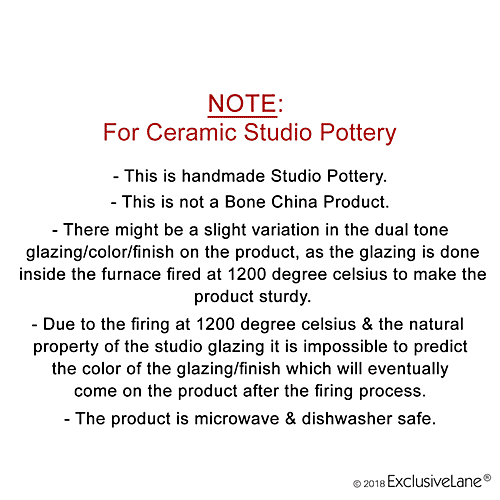 ExclusiveLane The Flowy Flora Mughal Hand-Painted Ceramic Oil Bottle With Ink Blue Decorations, 1 kg