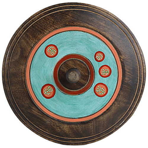 ExclusiveLane Desert Stash Hand-Painted Chapati Box In Mango Wood - Elegant Design, 1 pc