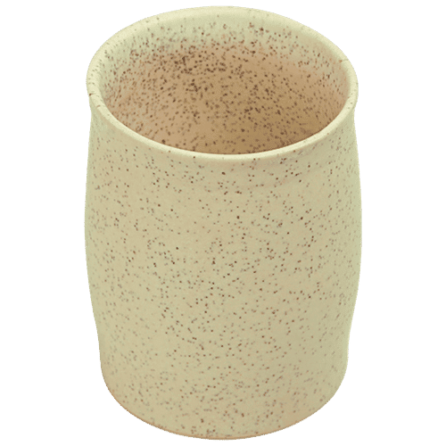 ExclusiveLane Elegant Hand-Painted Ceramic Bathroom Accessory - Modern Design, Off White Colour, 3 pcs  