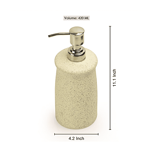 ExclusiveLane Elegant Hand-Painted Ceramic Bathroom Accessory - Modern Design, Off White Colour, 3 pcs  