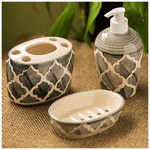 Buy ExclusiveLane Moroccan Essentials Hand-Painted Ceramic Bathroom ...