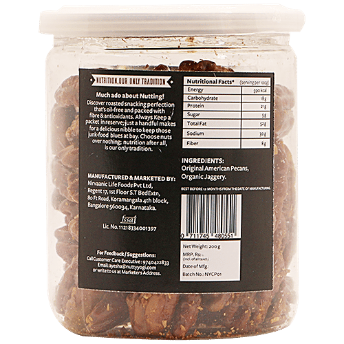 Nutty Yogi Candied Pecans - Rich In Fibre, Reduces Cholesterol, Good For Heart, 250 g  